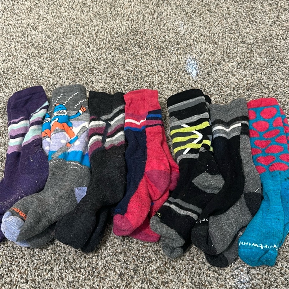 6 pairs SmartWool kids socks